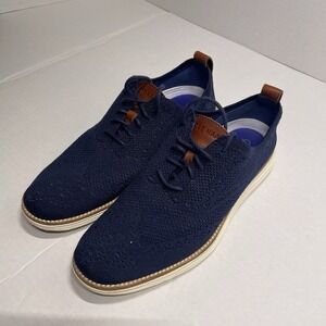 Cole Haan Original Grand Shortwing Oxford Men's Size 7 Navy/Ivory EUC Preppy